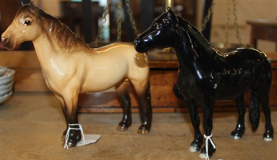 Beswick Dartmoor horse and 1 other Beswick horse